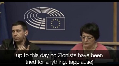 Leila Khaled w Parlamencie Europejskim, wrzesie 2017r.   