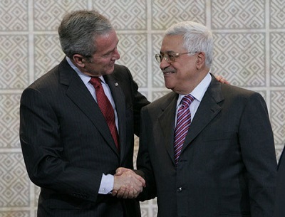 Prezydent Bush i “prezydent”Abbas 2008(- No to jak, zgodzisz si? <br />-Nie.) 