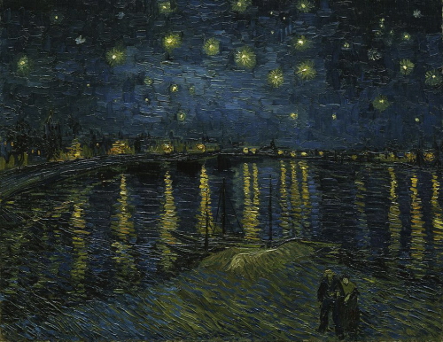 Gwiadzista noc nad Rodanem, Vincent van Gogh; domena publiczna