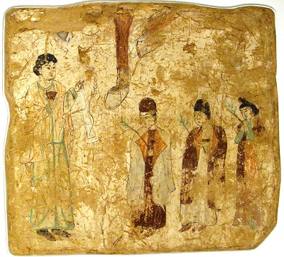 Kapani nestoriascy w procesji na Niedziel Palmow. Fresk z VII lub VIII w. w nestoriaskim kociele w Gaochang w Chinach.