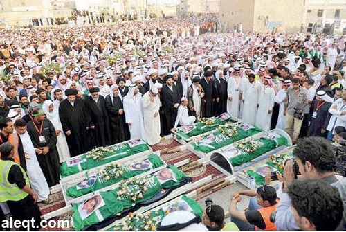 Pogrzeb ofiar z Al-Ahsa (zdjcie: Al-Iqtisadiyya, Arabia Saudyjska, 9 listopada 2014)