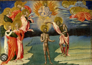 Giovanni di Paolo (1403-1483), Chrzest Chrystusa, Galeria Fine Art Express.