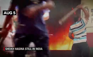 <span>Przewrót w Bangladeszu rozpocz si od ataków na domy Hindusów. (Zdjcie: India Today, zrzut z ekranu)</span>